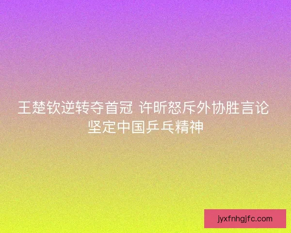 王楚钦逆转夺首冠 许昕怒斥外协胜言论 坚定中国乒乓精神